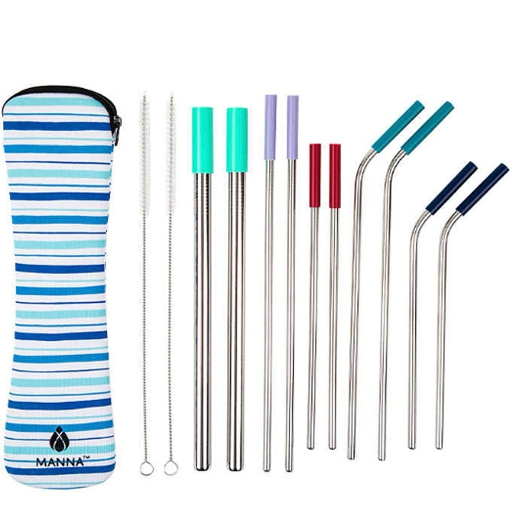 MANNA 13 piece stainless steel reusable straw set